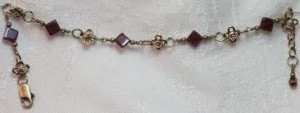 Garnet Antique brass bracelet