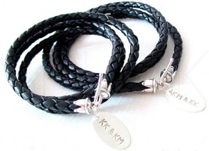 Handmade Braided Leather Silver Triple Wrap Bracelets