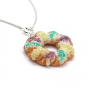 Handmade Mardi Gras King Cake Jewelry