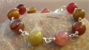 Handmade beeded colorful jade bracelet