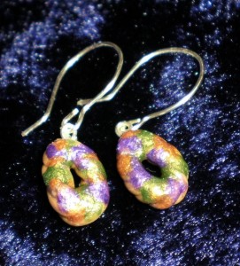 Wire Wrapped King Cake Earrings