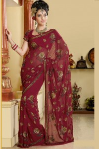 Deep Cardinal Red Saree