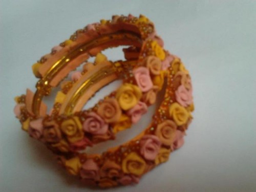 Dough made Flowers bangles