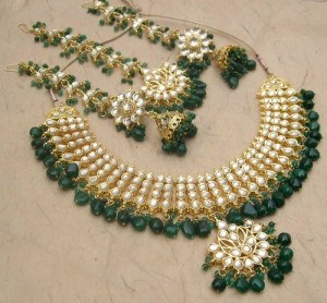 Green Bridal jewellery set