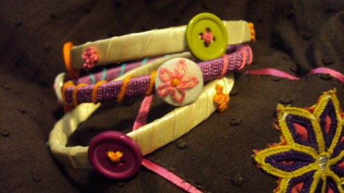 Handmade bangles using Buttons