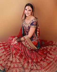 Handmade red bridal wear