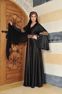Black silk abaya