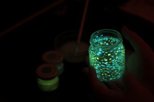 Beautiful Glowing Jar in darkness