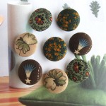 Floral Flower Vintage Style Handcrafted Cloth Fabric Buttons