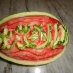 Carved Watermelon Arabic Writing called Sahadah