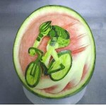 Carved Watermelon Cyclist