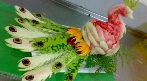 Enjoy Summer Treat with Carved Watermelon Artwork