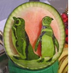 Carved Watermelon Penguins