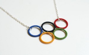 Handcrafted Olympic Rings Necklace for Sports Fans
