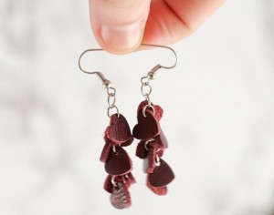 Leather Heart Earrings