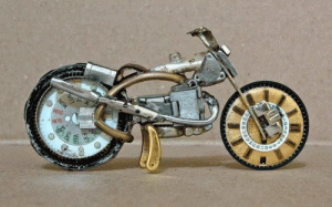 Motorcycle Model Made from Watch Accessories