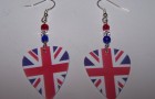 Support your team by wearing handmade flag earrings