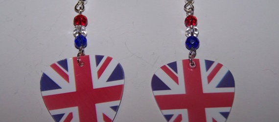 Support your team by wearing handmade flag earrings