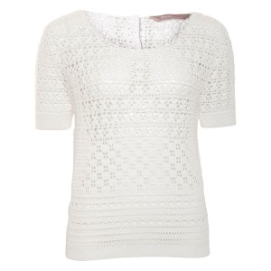 White Cara Crochet Jumper