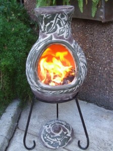 Four Elements Clay Chiminea Earth Fire