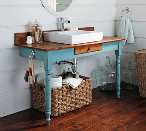 Desk Vanity - DIY Bathroom Decorations Ideas