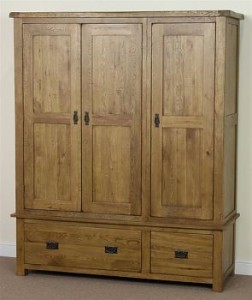 Wooden Build Wardrobe with Drawers