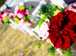 Floral Clusters to Inner Aisle Chairs