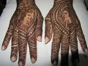 Mehandi Designs with Lovers Photos
