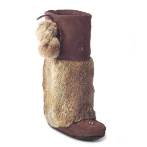 Tall Classic Mukluk with Crepe Sole and Rabbit Fur