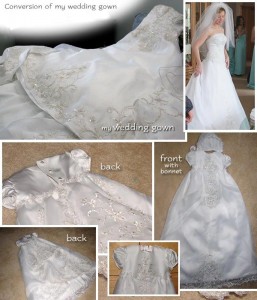 Wedding Dress Converted into Christening Gown