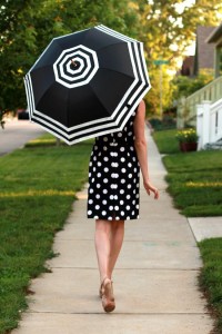 Beautiful Outlook with Striped Umbrella