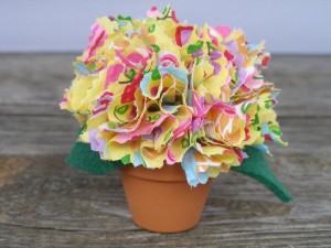 Fabric Flowers in a Pot