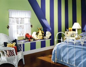 Wall Stripes in Children Room