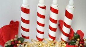 DIY PVC Candy Cane Candle Jackets