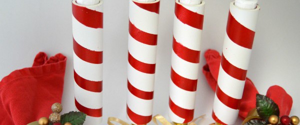 DIY PVC Candy Cane Candle Jackets