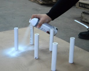 Spray the PVC Pieces